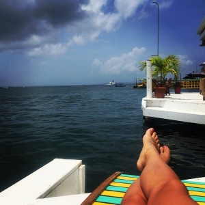 A favorite spot of mine on Selina's deck. Jump in right in front and then catch some rays, if you want!