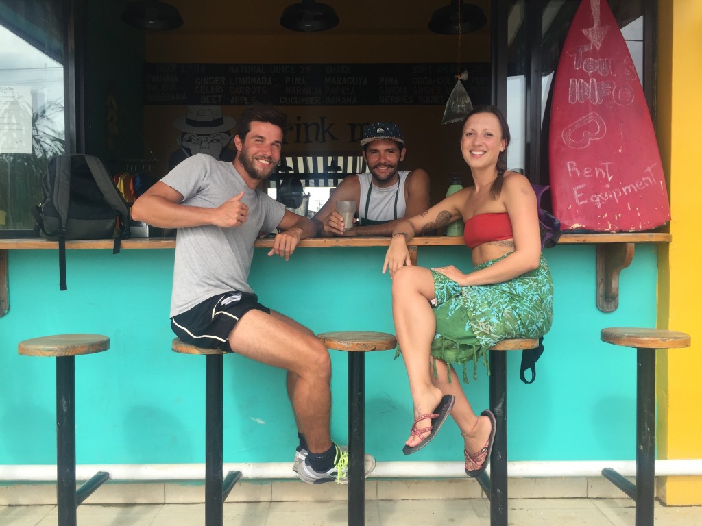 The smoothie bar at Selinas was the perfect spot to get energy for the day and meet other travelers; Fabio from Italy and Will from Venezuela! 