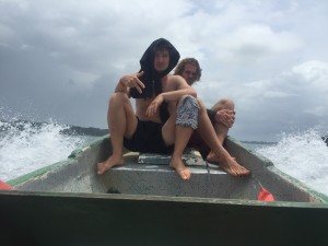 Made new friends, took a boat out to Red Frog Island for an hour of relaxing with fresh coconuts while watching the waves pound the beach. 